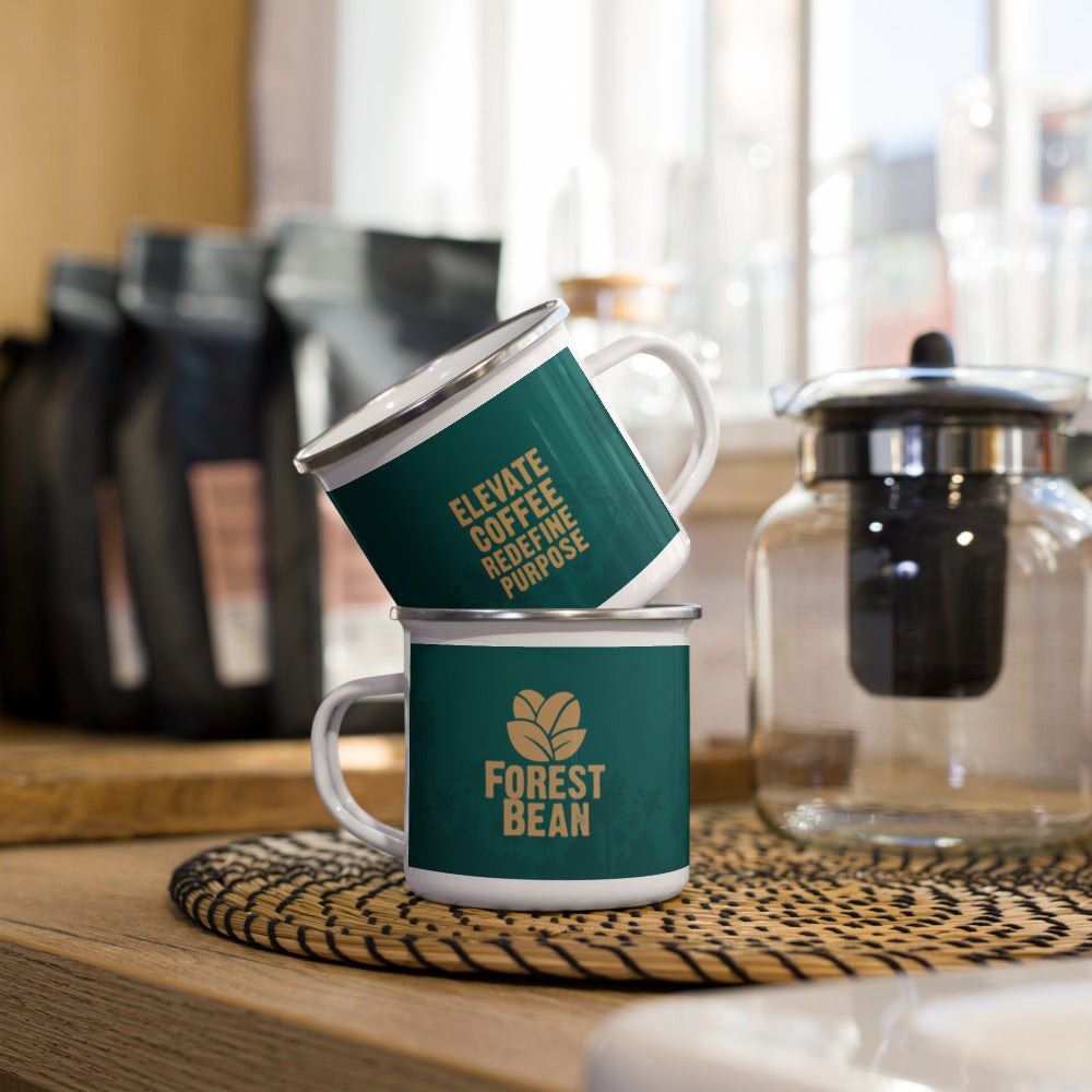 Forest Bean Enamel Camping Mug